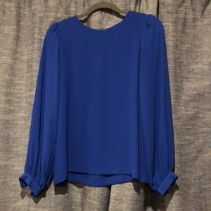 Loft Blouson Sleeve Blouse / XS / Festive Cobalt Blue